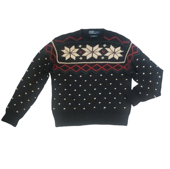 Vintage Polo by Ralph Lauren Hand-Knit Fair Isle Silk Linen Cotton Sweater - Picture 1 of 10